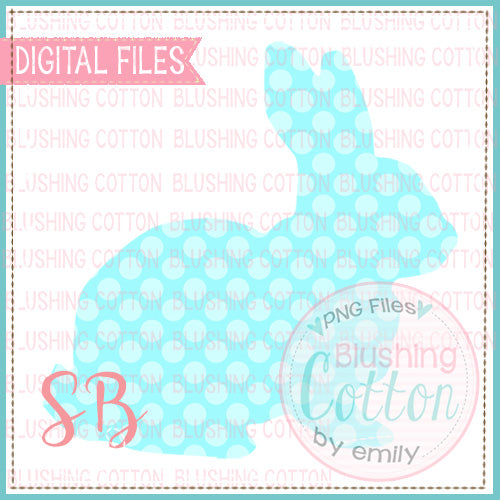 BUNNY TEAL POLKA DOT WATERCOLOR DESIGN BCSB