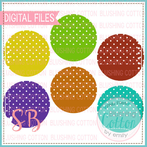 AUTUMN POLKA DOT CIRCLE BACKGROUND WITH NAME PLATE BUNDLE BCSB