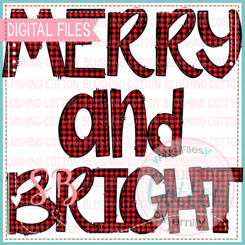 MERRY AND BRIGHT RED PLAID BUFFALO   BCSB