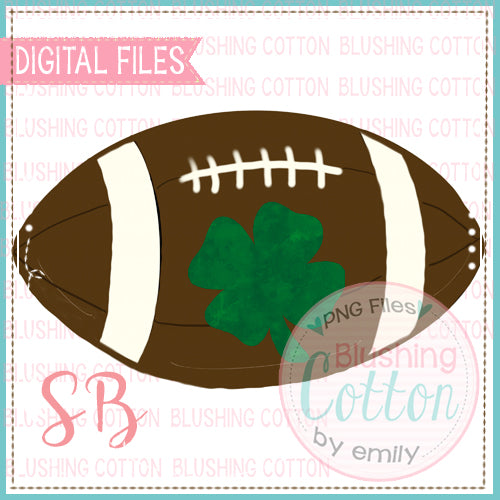 FOOTBALL WITH WATERCOLOR SHAMROCK  BCSB