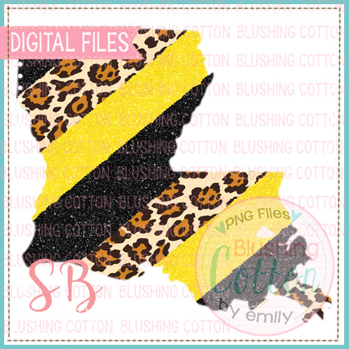 LOUISIANA BLACK GOLD GLITTER LEOPARD PRINT  BCSB