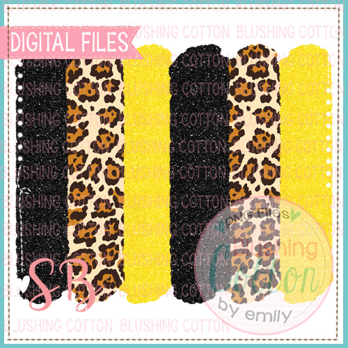 BLACK GOLD GLITTER LEOPARD PRINT BRUSHSTROKE BACKGROUND BCSB