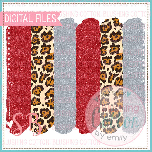 CRIMSON RED GRAY GLITTER LEOPARD PRINT BRUSHSTROKE BACKGROUND BCSB