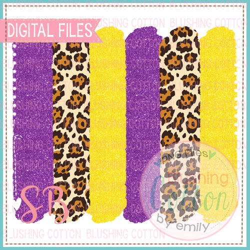 PURPLE GOLD GLITTER LEOPARD PRINT BRUSHSTROKE BACKGROUND BCSB
