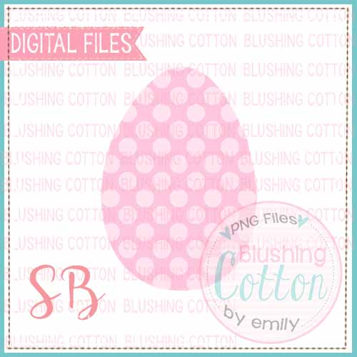 EASTER EGG PINK POLKA DOT WATERCOLOR DESIGN BCSB