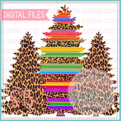 LEOPARD SERAPE CHRISTMAS TREES   BCSB