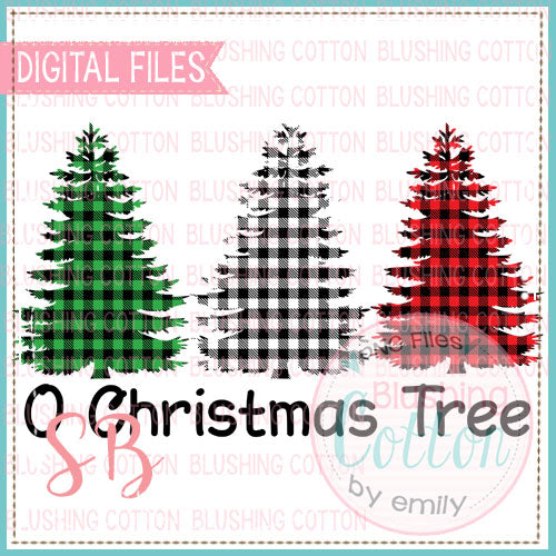 O CHRISTMAS TREE BUFFALO PLAID TRIO  BCSB