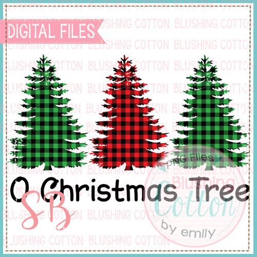 O CHRISTMAS TREE BUFFALO PLAID TRIO 2  BCSB