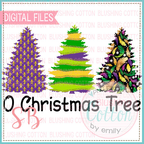 O CHRISTMAS TREE MARDI GRAS CHRISTMAS TREE TRIO   BCSB