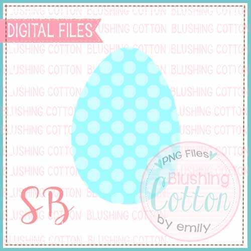 EASTER EGG TEAL POLKA DOT WATERCOLOR DESIGN BCSB