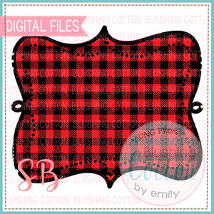 RED BUFFALO PLAID DOODLE FRAME  BCSB