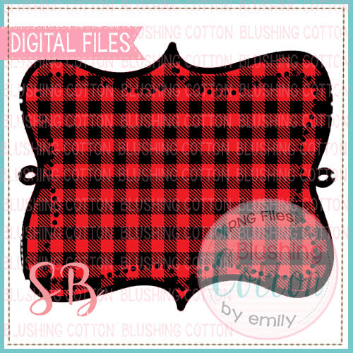 RED BUFFALO PLAID DOODLE FRAME  BCSB