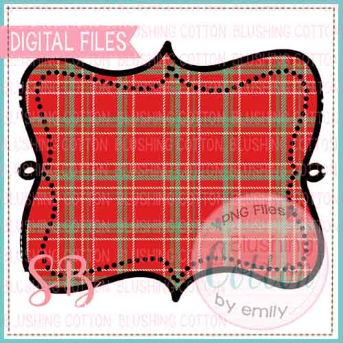 RED PLAID DOODLE FRAME  BCSB