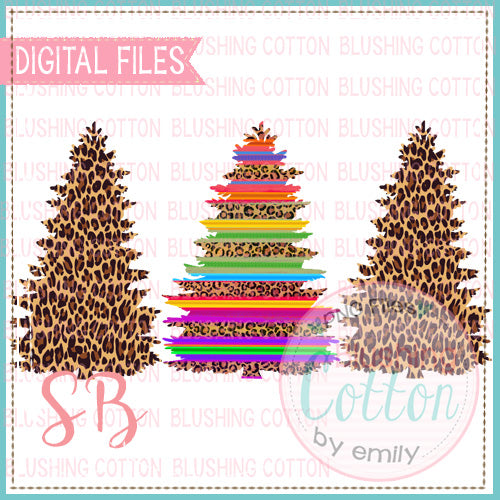LEOPARD SERAPE CHRISTMAS TREE TRIO  BCSB