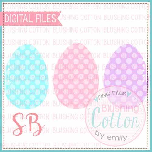 EASTER EGG POLKA DOT TRIO WATERCOLOR DESIGN BCSB