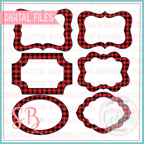 RED BUFFALO PLAID FRAME WITH WHITE CENTER SET BCSB