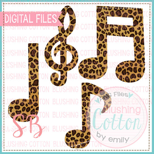 MUSIC SYMBOLS LEOPARD PRINT SET  BCSB