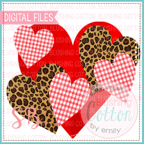 MULTICOLORED RED HEART GROUP WATERCOLOR DESIGN BCSB