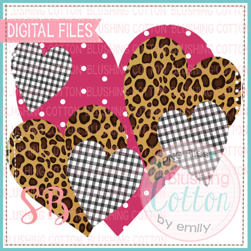 MULTICOLORED PINK HEART GROUP WATERCOLOR DESIGN BCSB