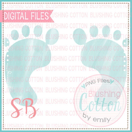 BABY FEET BLUE WATERCOLOR DESIGN BCSB