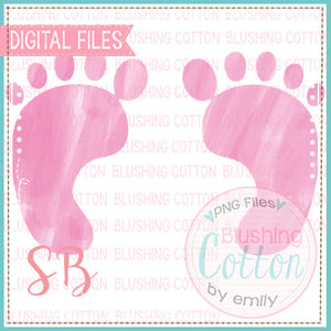 BABY FEET PINK WATERCOLOR DESIGN BCSB