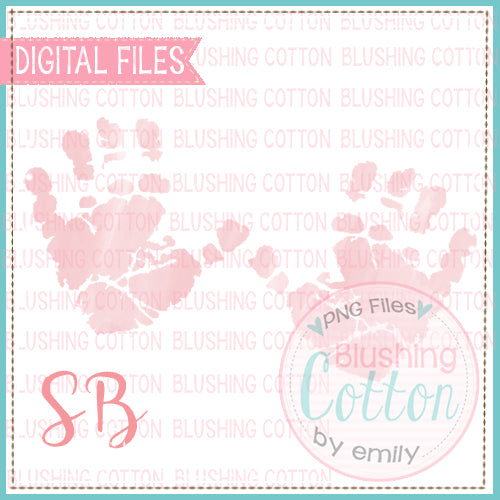 BABY HAND PRINT PINK WATERCOLOR DESIGN BCSB