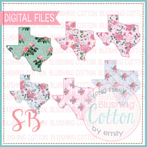 SHABBY CHIC TEXAS SET WATERCOLOR DESIGN BCSB