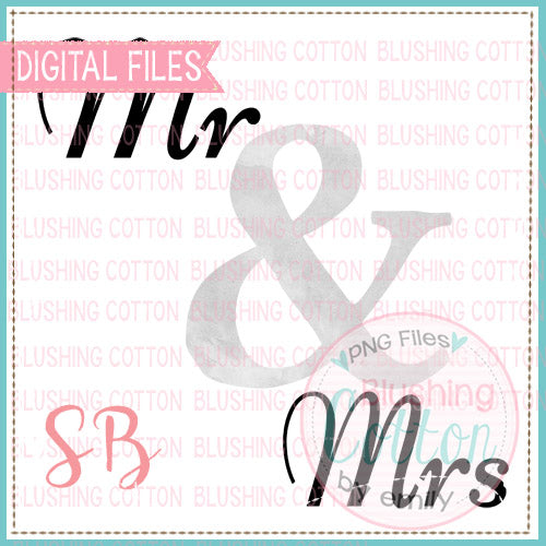 MR AND MRS WATERCOLOR DESIGN BCSB