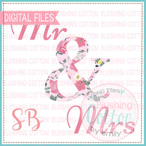 SHABBY CHIC MR AND MRS WATERCOLOR DESIGN BCSB