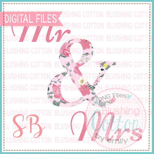 SHABBY CHIC MR AND MRS WATERCOLOR DESIGN BCSB