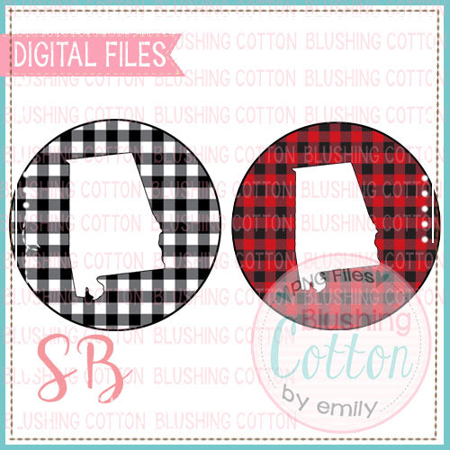 ALABAMA ON BUFFALO PLAID CIRCLE  SET  BCSB