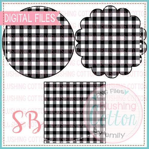 BLACK WHITE BUFFALO PLAID BACKGROUND SET  BCSB