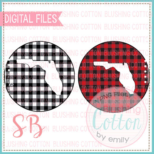 FLORIDA ON BUFFALO PLAID CIRCLE SET  BCSB