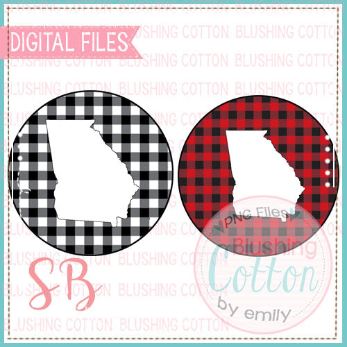 GEORGIA ON BUFFALO PLAID CIRCLE SET  BCSB