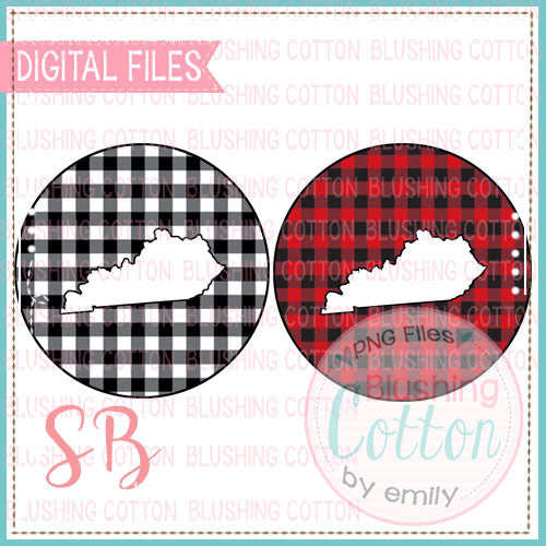KENTUCKY ON BUFFALO PLAID CIRCLE SET  BCSB