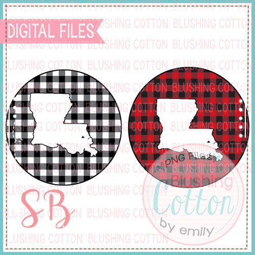 LOUISIANA ON BUFFALO PLAID CIRCLE SET BCSB