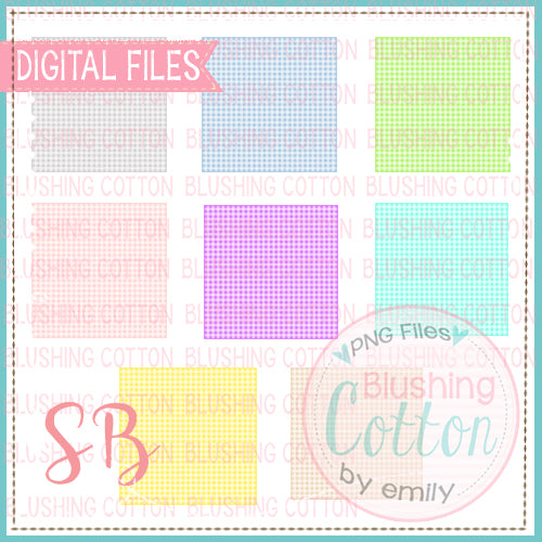 MINI GINGHAM PASTEL SQUARE BACKGROUND SET    BCSB