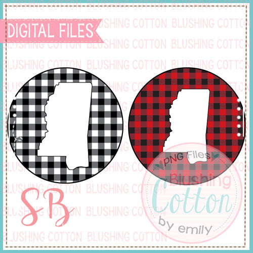 MISSISSIPPI ON BUFFALO PLAID CIRCLE SET BCSB