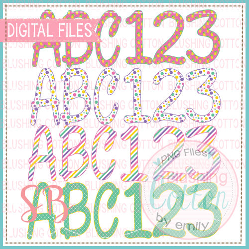 PINEAPPLE PINK ALPHA AND NUMBER BUNDLE   BCSB