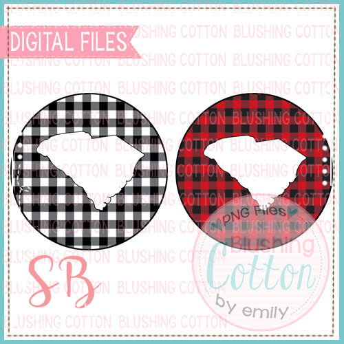 SOUTH CAROLINA ON BUFFALO PLAID CIRCLE SET  BCSB