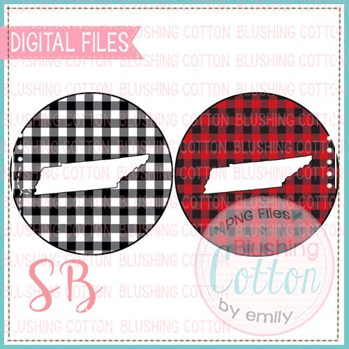 TENNESSEE ON BUFFALO PLAID CIRCLE SET  BCSB