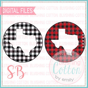 TEXAS ON BUFFALO PLAID CIRCLE SET  BCSB
