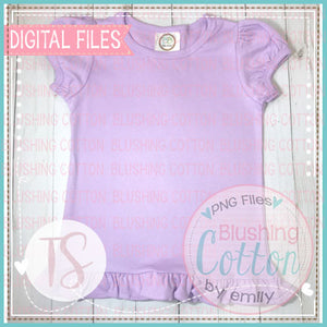BB BLANKS RUFFLE PUFF SLEEVE LILAC TOP FLAT LAY BCTS