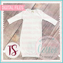 Load image into Gallery viewer, BB WHITE BABY GOWN PLAIN MOCK UP FLAT LAY PHOTO BCTS