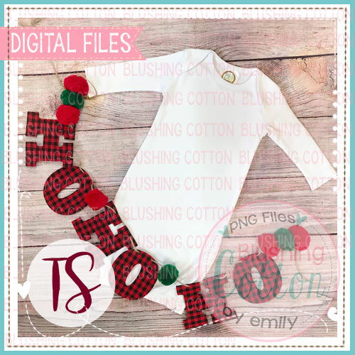 BB BLANKS WHITE BABY GOWN HO HO HO BANNER MOCK UP FLAT LAY PHOTO BCTS