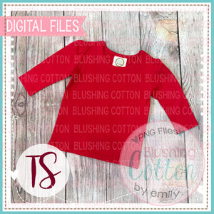 BB BLANKS RED GIRLS NON-RUFFLED TOP MOCK UP FLAT LAY DESIGN BCTS