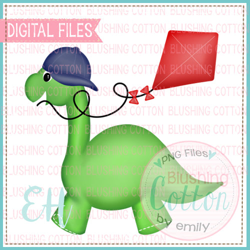 Kite Flying Dino Watercolor PNG Design   BCEH