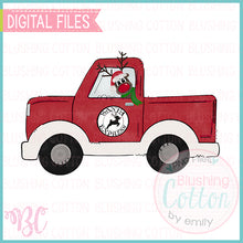 Load image into Gallery viewer, REINDEER DRIVING SANTA RED TRUCK PLAIN DESIGN    BCBC