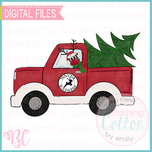 REINDEER DRIVING SANTA TRUCK WITH TREE DESIGN   BCBC