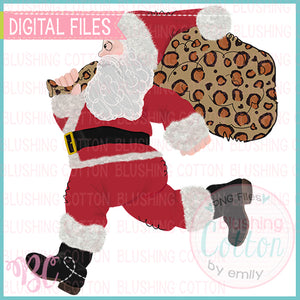 RUNNING SANTA CLAUS CARRYING LEOPARD TOY BAG DESIGN   BCBC